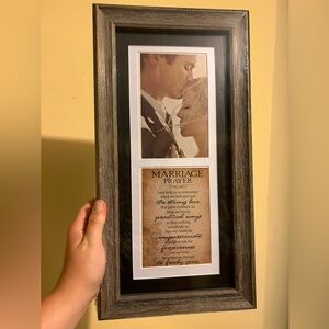 Marriage prayer picture frame